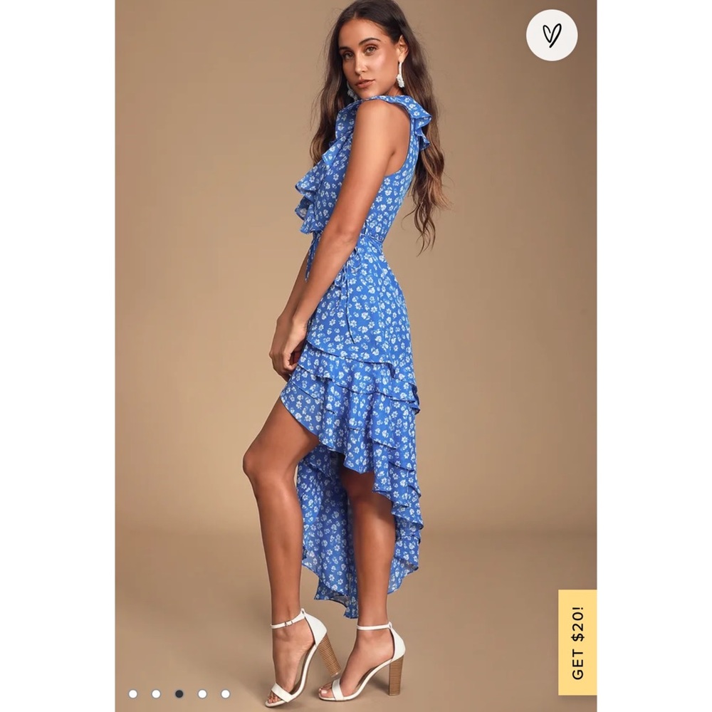 Lulus Floral Ruffled Wrap Dress - Picture 2 of 9